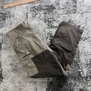 Cabelas Men's Fishing Pants Size 38 Khaki & Brown Cargo Pockets